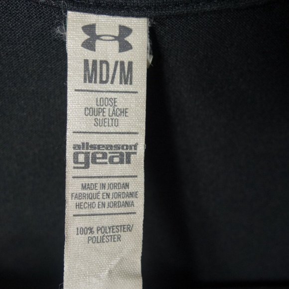 Under Armour Sweater Womens Medium Black Long Sleeve 1/2 Zip Mock Neck Stretch - Picture 3 of 8